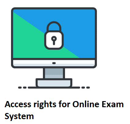 What type of users rights are supported in the online exam system Sns-Brigh10