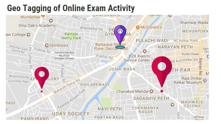 Geo Tagging of Online Exam Activity